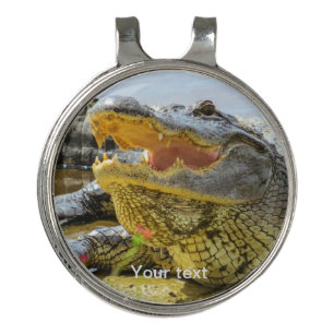 American alligator portrait golf hat clip