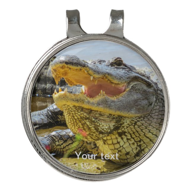 American alligator portrait golf hat clip (Front)