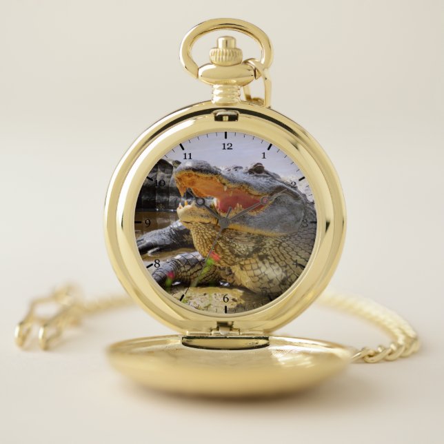 American alligator portrait pocket watch (Inside)