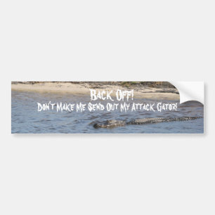 American Alligator Swimming Marsh Personalize Bumper Sticker