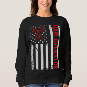 American Amatuer Radio Ham Radio Operator USA Flag Sweatshirt