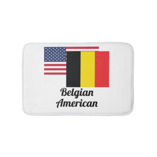 American And Belgian Flag Bath Mat