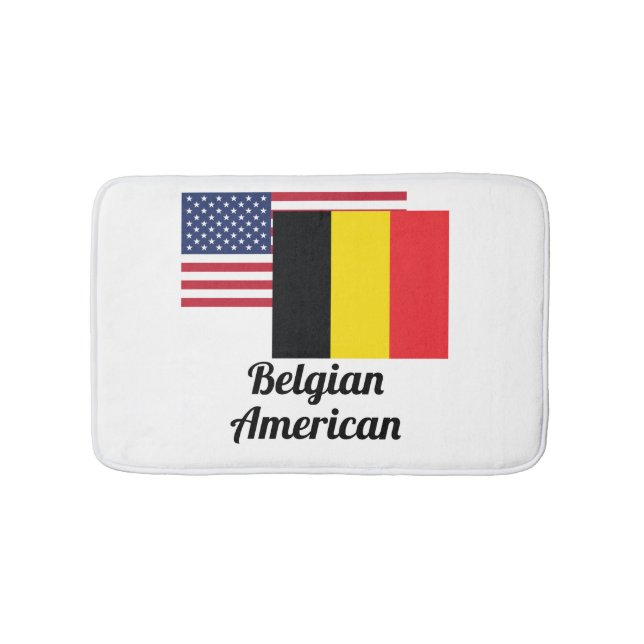 American And Belgian Flag Bath Mat (Front)