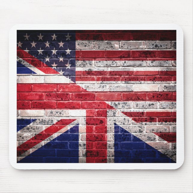 American and British flag. Mouse Pad (Front)