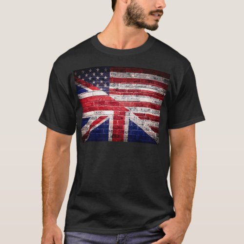 American and British flag T_Shirt