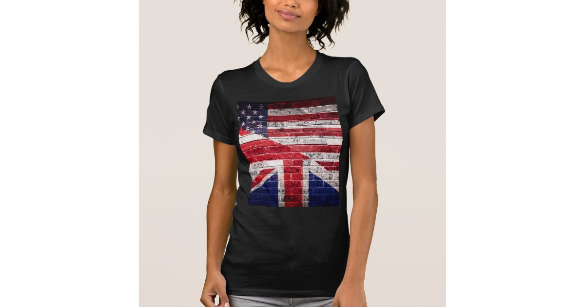 American and British flag. T-Shirt | Zazzle