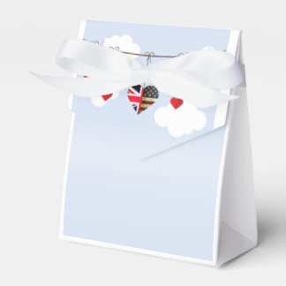 American and British flags, Heart Royal Wedding Favor Boxes