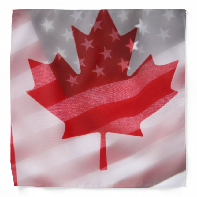 American and Canadian flags Bandana (Front)