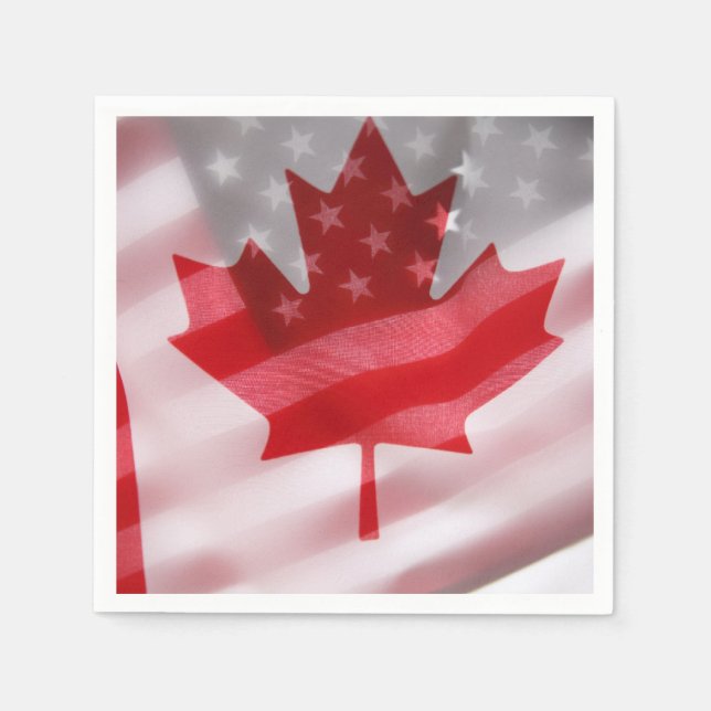 American and Canadian flags Napkins (Front)