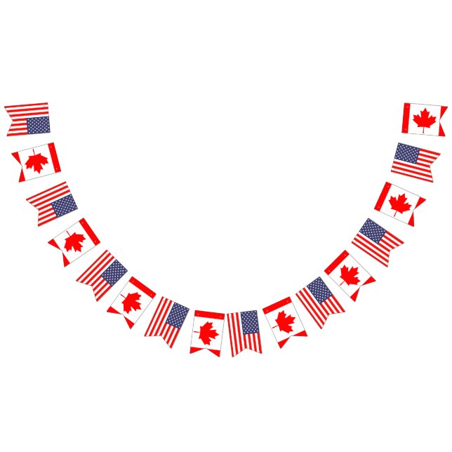 American and Canadian international wedding party Bunting Flags (All)