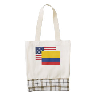 American And Colombian Flag Zazzle HEART Tote Bag