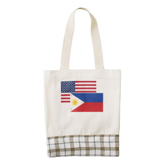 American And Filipino Flag Zazzle HEART Tote Bag