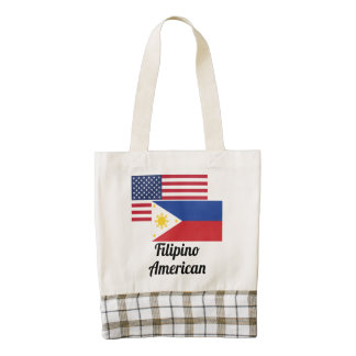 American And Filipino Flag Zazzle HEART Tote Bag