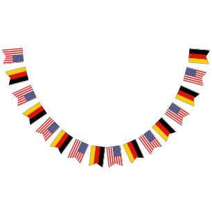American and German wedding party Bunting Flags