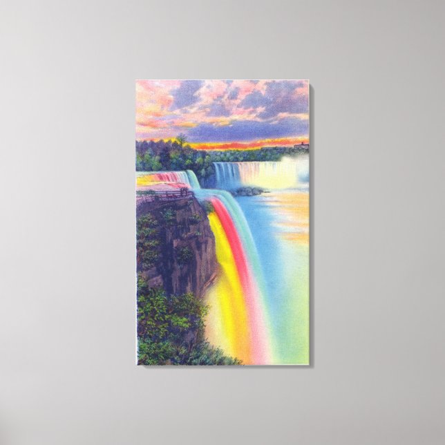 American and Horseshoe Falls at Dusk Canvas Print (Front)