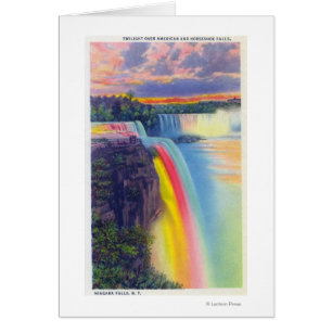 American and Horseshoe Falls at Dusk Cards