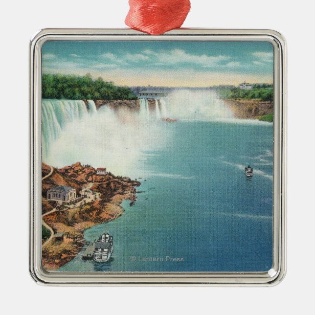 American and Horseshoe Falls Metal Ornament (Front)
