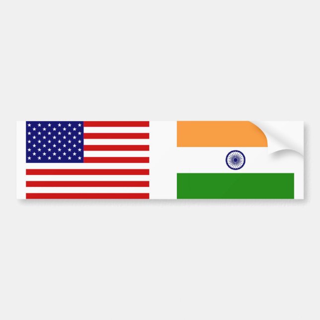 American and Indian Flags Bumper Sticker (Front)