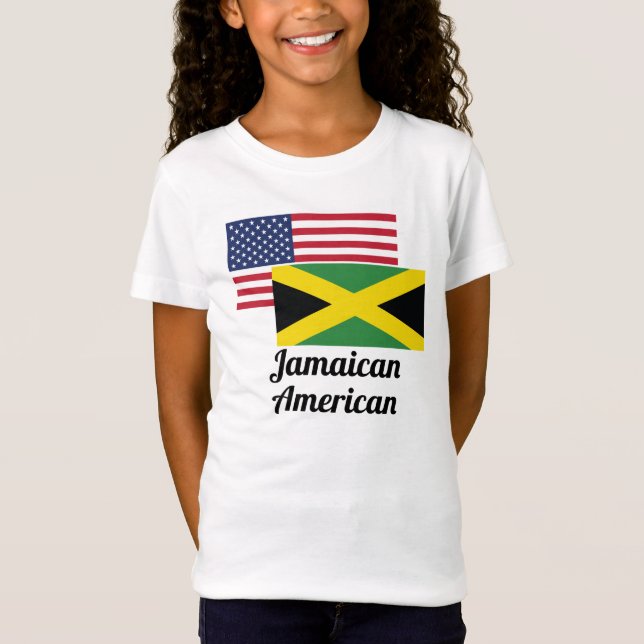 American And Jamaican Flag T-Shirt (Front)