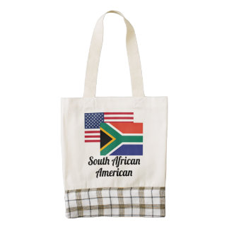 American And South African Flag Zazzle HEART Tote Bag