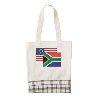 American And South African Flag Zazzle HEART Tote Bag