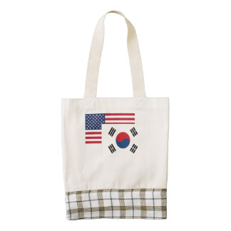 American And South Korean Flag Zazzle HEART Tote Bag