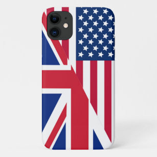 American and Union Jack Flag Apple iPhone 11 Case