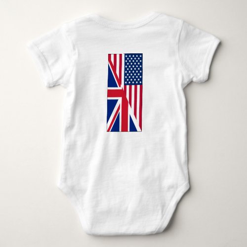 American and Union Jack Flag Baby Jersey Bodysuit