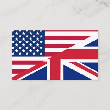 American And Union Jack Flag Business Card by bestgiftideas at Zazzle