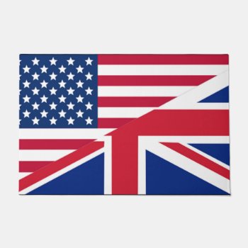 American And Union Jack Flag Door Mat by ReligiousStore at Zazzle