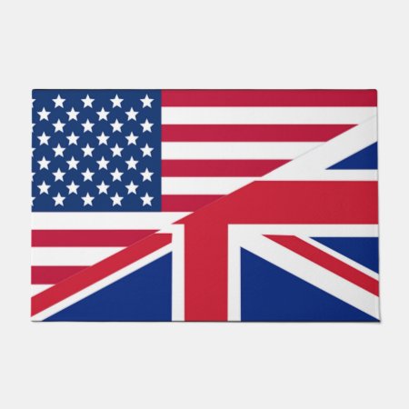 American And Union Jack Flag Door Mat