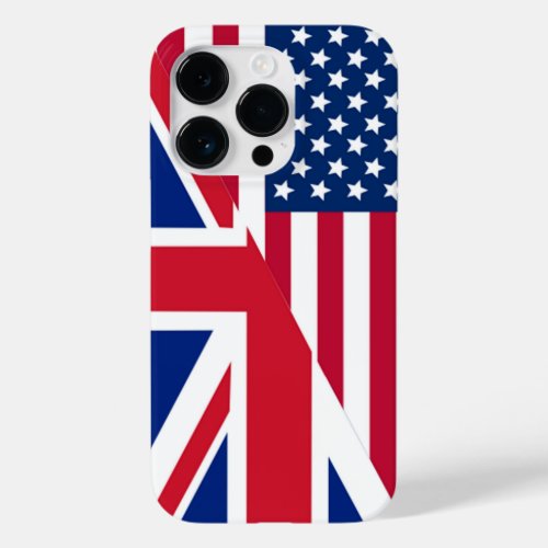American and Union Jack Flag iPhone 14 Pro Case
