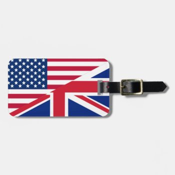 American And Union Jack Flag Luggage Tag by bestgiftideas at Zazzle