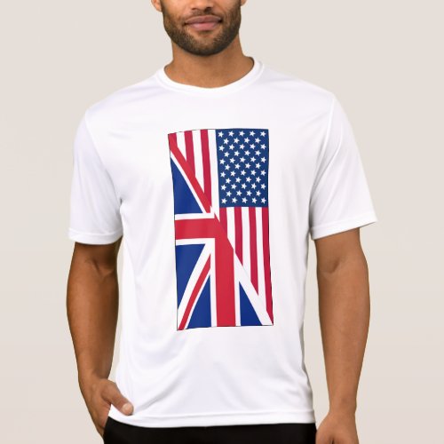 American and Union Jack Flag Mens T_Shirt