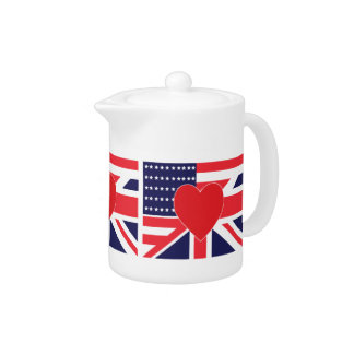 American and Union Jack Flag Teapot