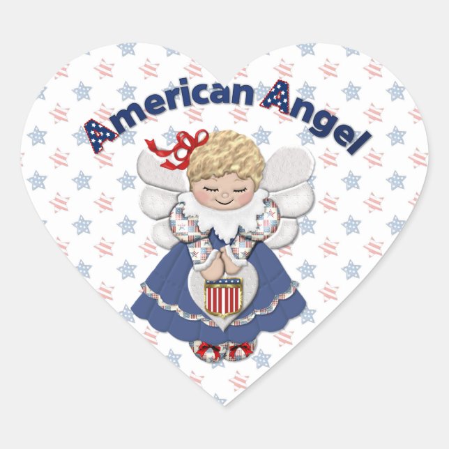 American Angel Heart Sticker (Front)