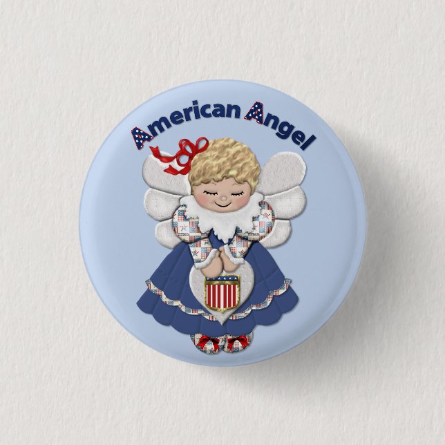 American Angel Pinback Button (Front)