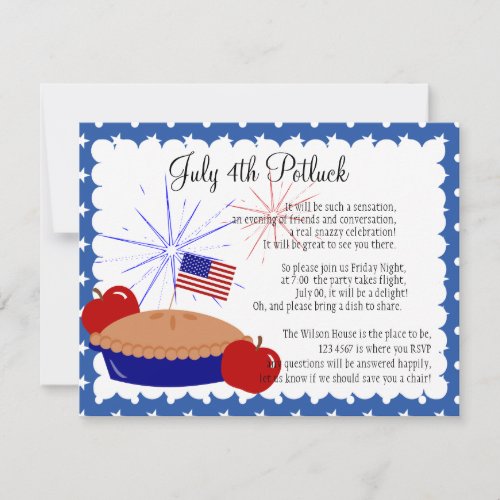 American Apple Pie Invitation