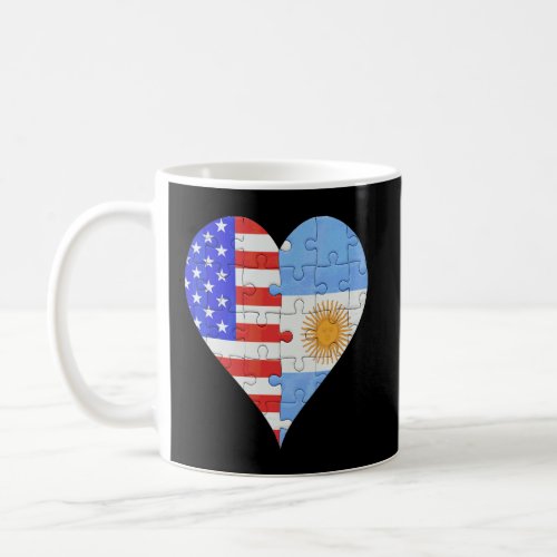 American Argentinian Flag Heart  Coffee Mug