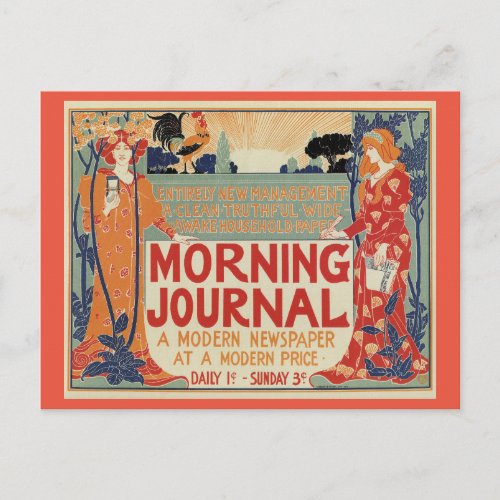 American art nouveau newspaper advertising postcard