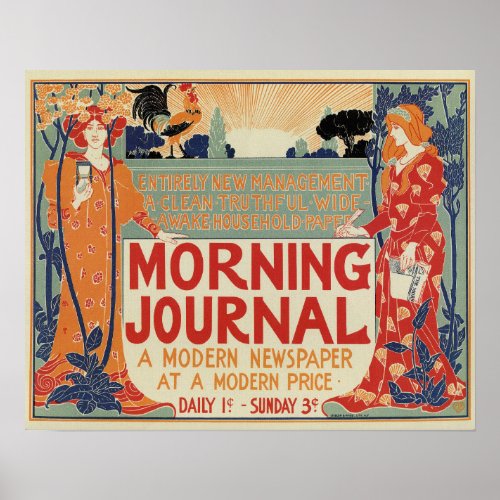 American art nouveau newspaper advertising poster