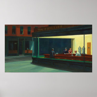 AMERICAN ARTIST Edward Hopper Nighthawks 1942 Poster