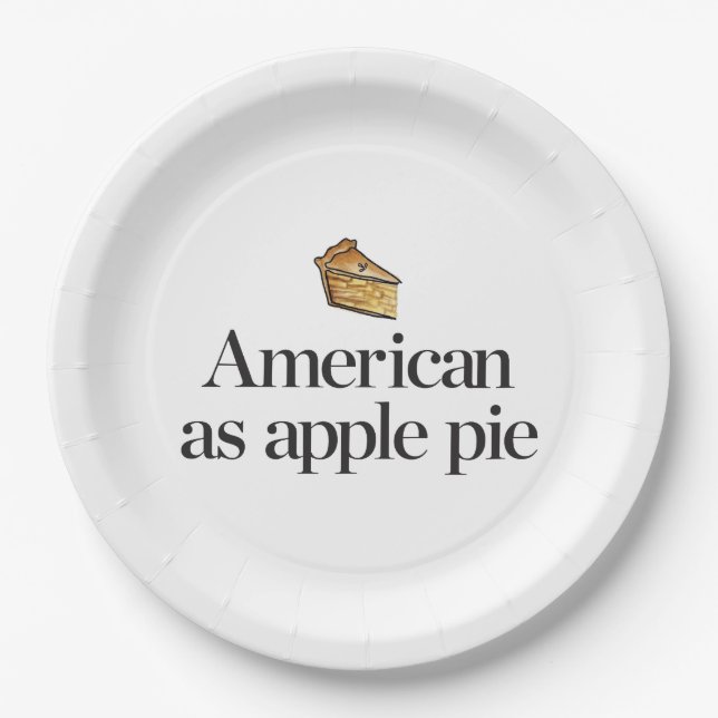 American as Apple Pie Paper Plates (Front)
