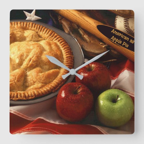 American as Apple Pie Square Wall Clock