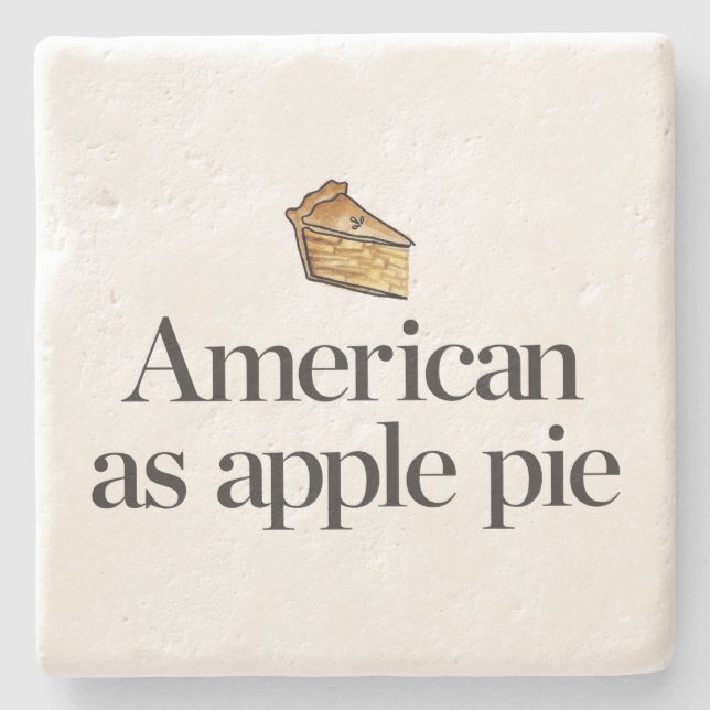 American as Apple Pie Stone Coaster (Front)