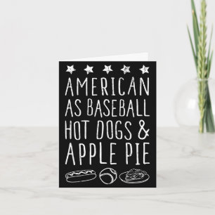 American as baseball hot dogs & pie nostalgic card