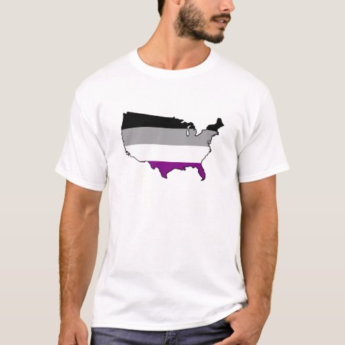 American asexuality pride map T_Shirt