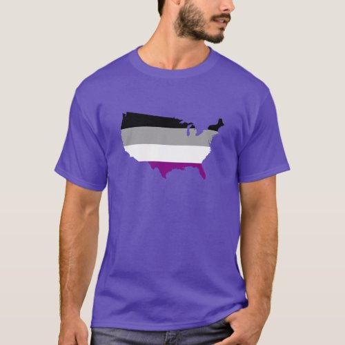 American asexuality pride map T_Shirt