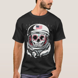 American Astronaut Helmet Skull Day Of The Dead T-Shirt