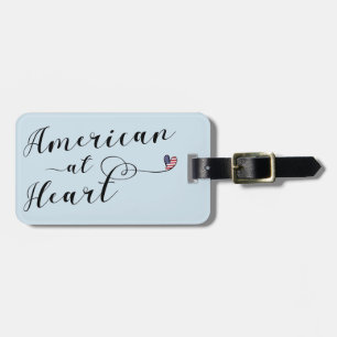American At Heart Luggage Tag Template, USA